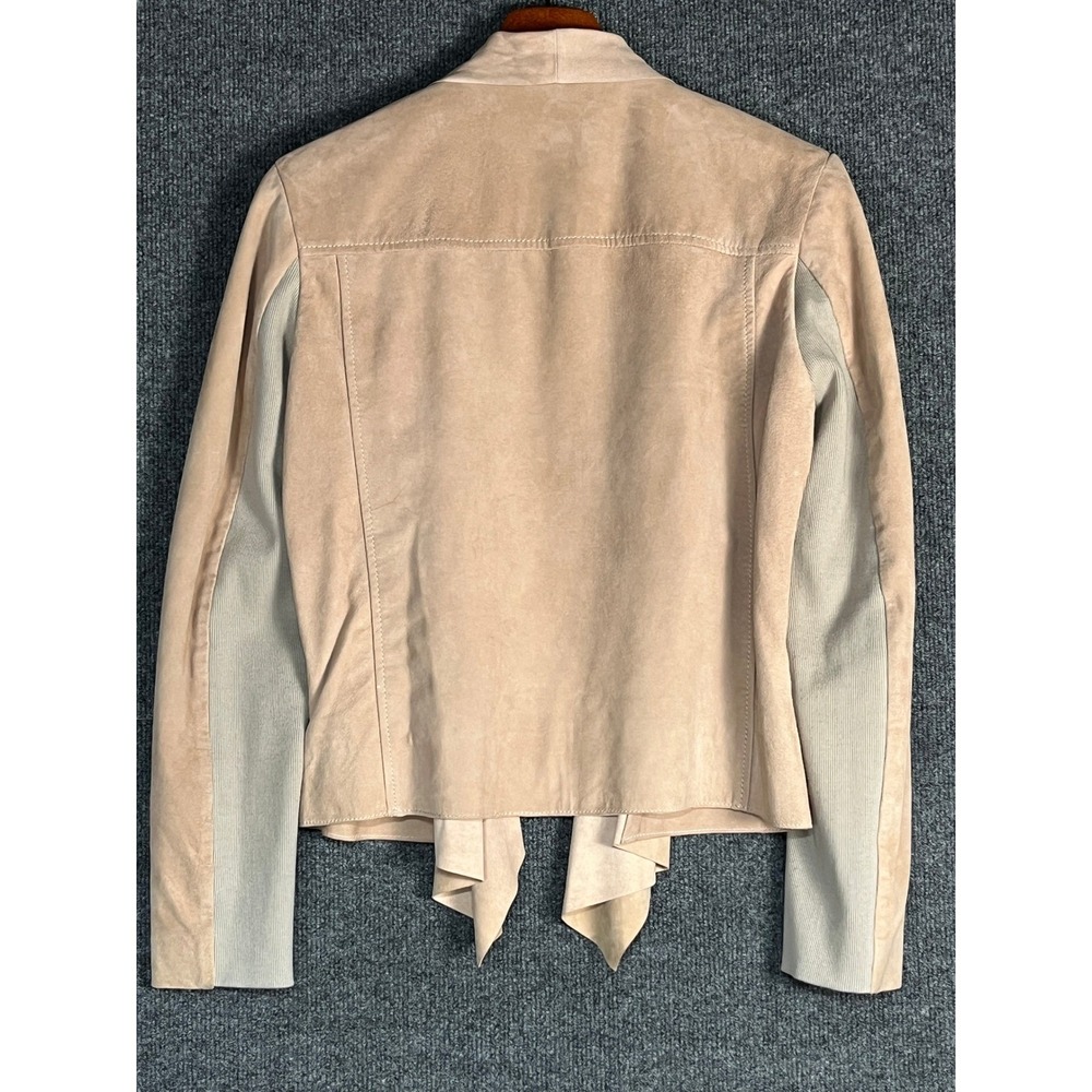 Muubaa Blush Pink Lamb Leather Draped Waterfall Jacket US Size 8‎ M01115R - Picture 8 of 13